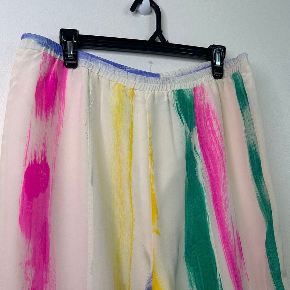 Vintage NWT Bonnie Boerer 100% Silk‎ Rainbow Abstract Pants M Hong Kong Artsy - Picture 4 of 10